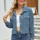 thumbnail image 1 of Chaqueta de bolsillo para mujer, chaqueta de manga larga con solapa, chaqueta informal, chaqueta de color puro, chaqueta de funcionamiento suave, 1 of 6