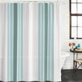 thumbnail image 2 of Teal Aqua Stripes Shower Curtain Set, Waterproof Shower Curtains for Bathroom, Minimalist Abstract Vertical Lines Washable Fabric Cloth Bath Curtain for Bathtub Decoration with Hooks 54x78 Inches, 2 of 6