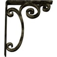 thumbnail image 3 of Ekena Millwork 2"W x 10"D x 12"H Avery Wrought Iron Bracket, (Triple center brace), Antiqued Pale Gold, 3 of 10