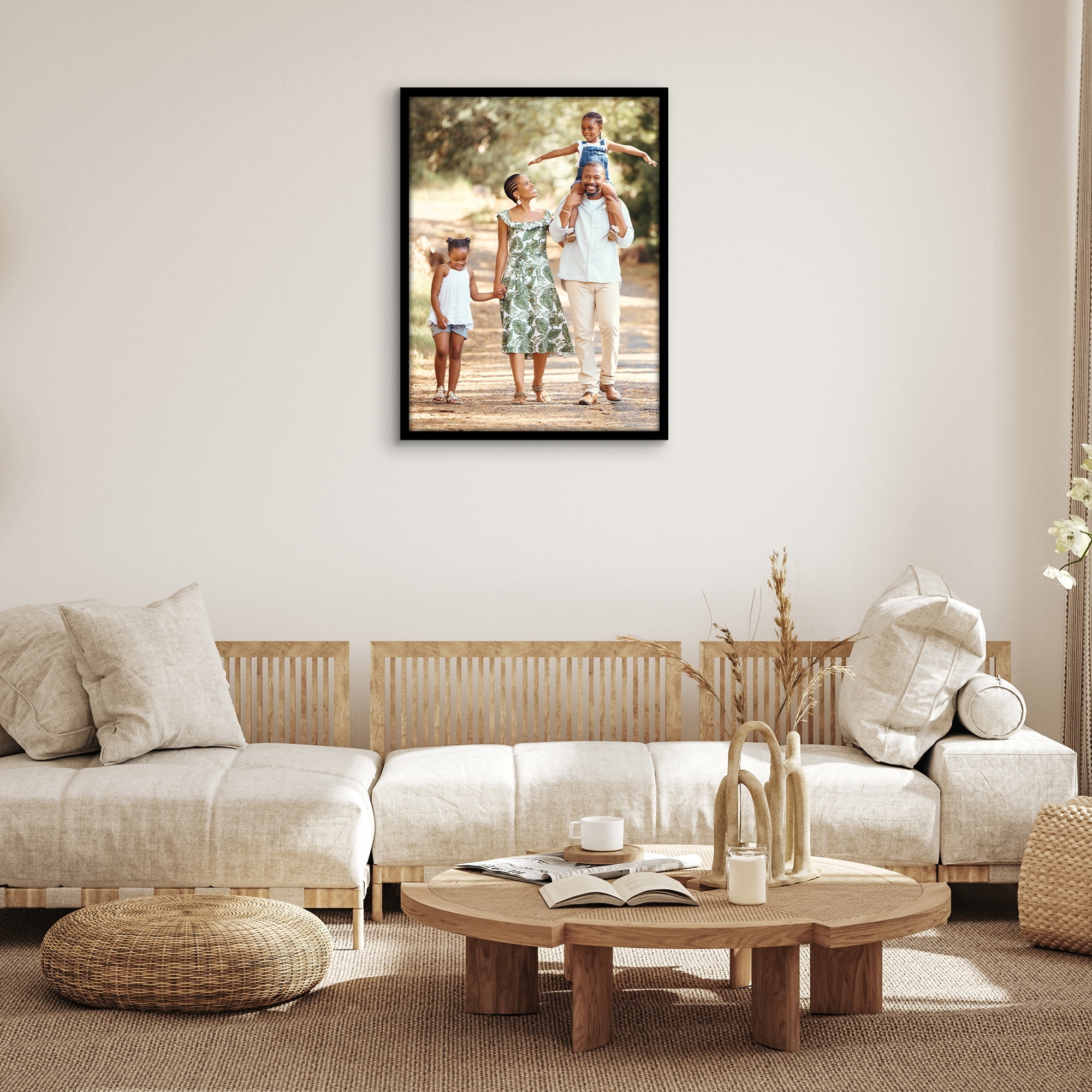 Americanflat 24x32 Poster Frame with Polished Plexiglass Streamline Collection Thin Border Wall - Black