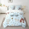 thumbnail image 2 of jejeloiu Kawaii Sheep Horse Twin Bedding Sets 7-Piece,Western Farnhouse Truck Bedding Comforter Set,Rustic Flower Sunflower Sheet Sets For Children,Super Cozy Room Decor Reversible, 2 of 8
