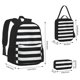 thumbnail image 2 of Balery Black And White Stripes Mochila Escolar 3 en 1 para Niños - Mochila Resistente con Lonchera Térmica y Estuche - Mochila Escolar para Niños y Niñas, 2 of 7