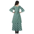 thumbnail image 2 of Moomaya Printed High Low Crop Top Kurti Palazzo Set Ethnic Indian Clothing Set For Womens, 2 of 9