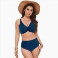 thumbnail image 3 of KPOPLK Bathing Suits for Women High Waisted Bikini Sets Two Piece Swimsuits Solid Bikini Swimwear(L,Blue), 3 of 9
