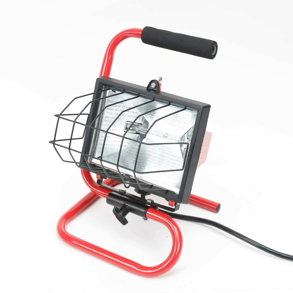Hyper Tough Portable Halogen Work Light, 500 Watts, Red,Yellow
