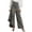 *Gray, variant on ClodeEU Women's Loose Long Denim Pant Look Culottes with Button Trim,Trendy Skirt Pants Gray,Womens Plus S
