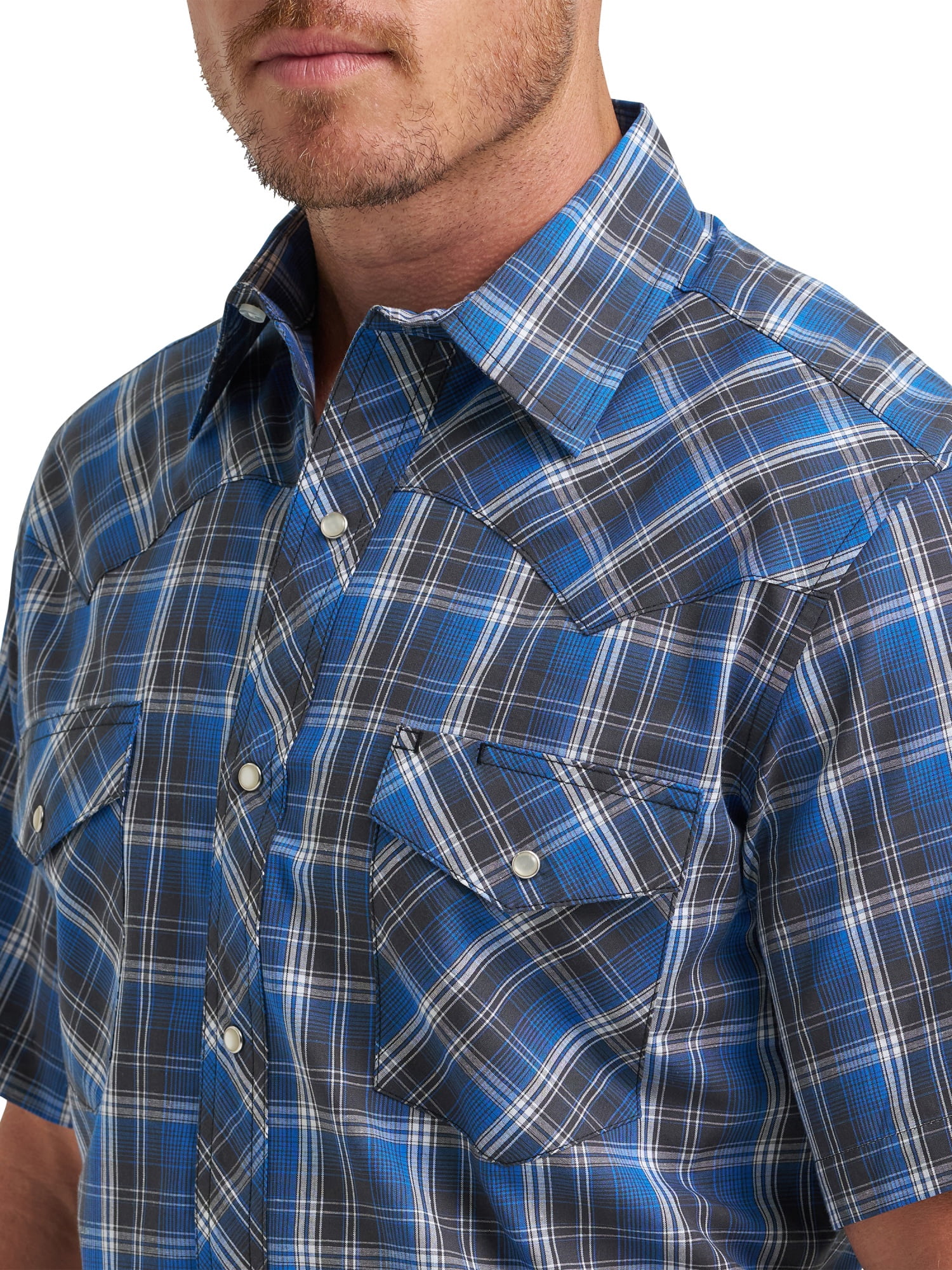 Wrangler® Men's and Big Men's Regular Fit Short Sleeve Western Shirt, Sizes S-5XL