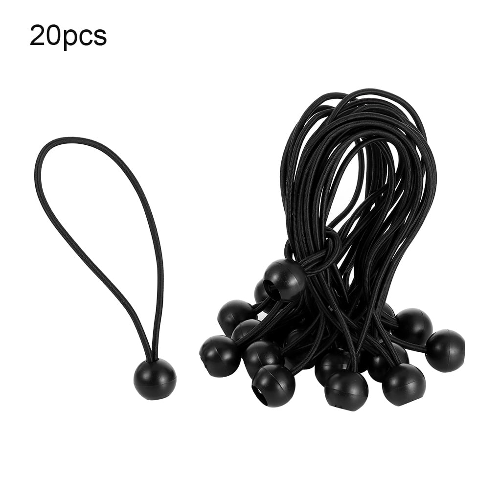 Bungee Cords Ball Elastic Tarp Strings Rubber Tent Storage Ropes for Camping Packaging, 20pcs