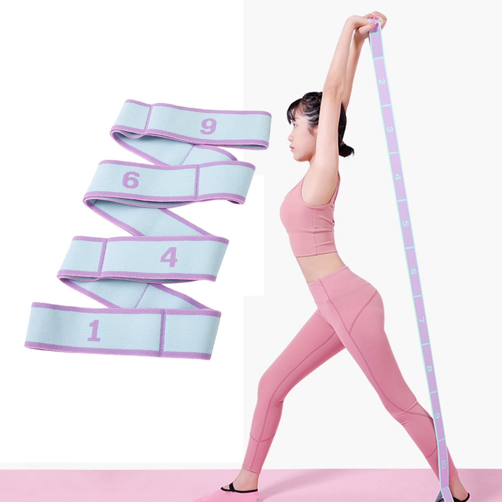 Luzkey Resistance Band With Loop Strap Stretch Stretching Strap For Improve Flexibility Waist Back Leg women Men Taekwondo gymnastics Blue Blue 12