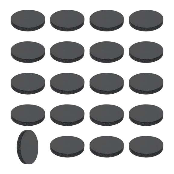 Uxcell 20Pcs Rubber Solid Discs Washers, 12mm OD x 1mm Thick Anti Slip Bumper Pads Non-Adhesive Rubber Spacers Flat Round Gasket Pad for Furniture Appliances DIY Craft, Black