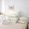 thumbnail image 6 of jejeloiu Ribbon Bow Tie Bedding Comforter Set 7-Piece,Halloween Theme Ghost King Bedding Sets,White Yellow Graffiti Bed Sheets,Lightweight Room Decorative Reversible, 6 of 8