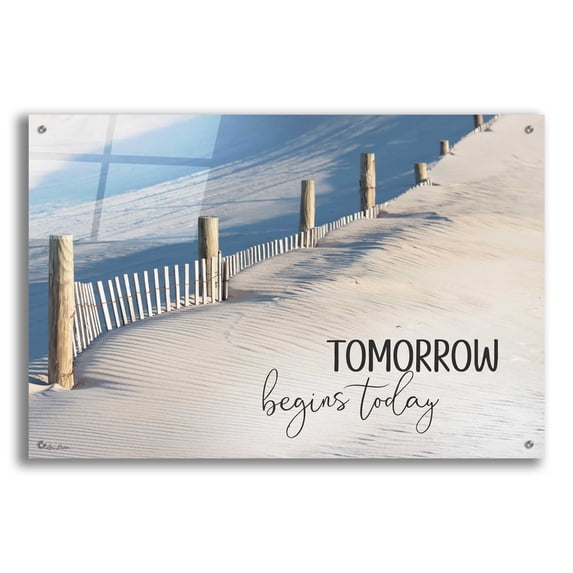 Epic Art 'Tomorrow Begins Today' by Lori Deiter Acrylic Glass Wall Art, 36"x24"