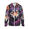 thumbnail image 1 of Balery Colorful Wolf Head A Sudadera ligera de manga larga con capucha y protección solar UPF 50+ para hombre y mujer, ideal para pesca y running-X-Large, 1 of 7