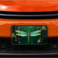 thumbnail image 6 of Decorative Stainless Steel License Plate Frame – Unique and Rust-Free Car Tag-dragonfly_made_of_green_and_gold_with_gemstones_hanging, 6 of 7