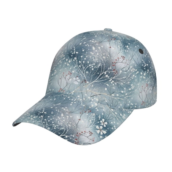 Vsdgher enchanted winter snowflake holly Print Classic Low Profile Baseball Cap Golf Dad Hat Adjustable Hats Men Women Unconstructed Cap