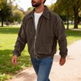thumbnail image 5 of Men's Vintage Corduroy Casual Long-Sleeve Pocket Jacket, Brown, XXXL, 5 of 6