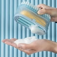 thumbnail image 6 of Foaming Soap Box with Roller Bubble Case for Laundry Soap Cleaning Storage Foaming Box Foam Dispenser Brush for Home Bathroom Kitchen, 4.72x1.96x2.55", 6 of 8