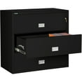 thumbnail image 2 of Phoenix Safe Lateral 44 inch 3-Drawer Fireproof File Cabinet with Key Lock, Water Seal, Black, LAT3W44B, 2 of 5