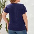 thumbnail image 7 of Wycnly Womens Blouses and Tops Dressy Going out Casual Lightweight Chiffon Jacquard Plus Size Tunic Shirts Summer Solid V-Neck Short Sleeve Cute Tees Tops Blue XL, 7 of 7