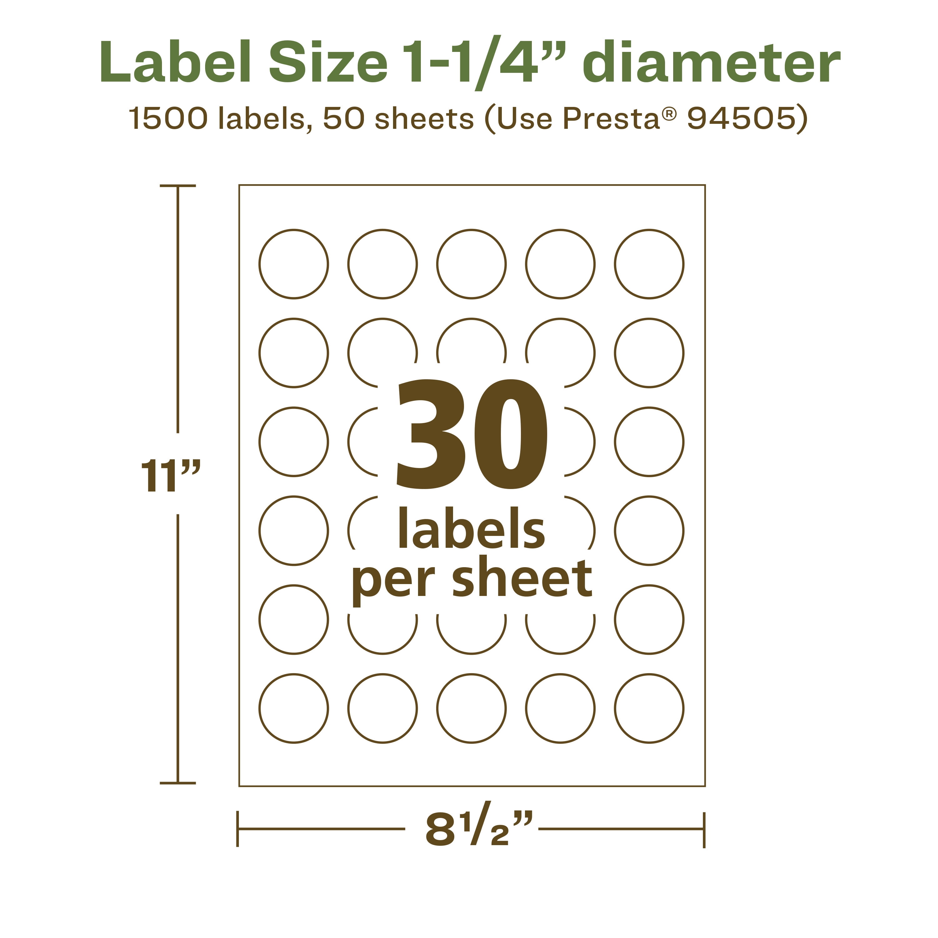 Avery EcoFriendly Round Labels, 1-1/4" Diameter, 1,500ct