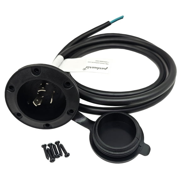 Parkworld 79629 NEMA L5-20 Assembly Power Inlet NEMA L5-20P Molded with 12AWG Power Cord 6FT
