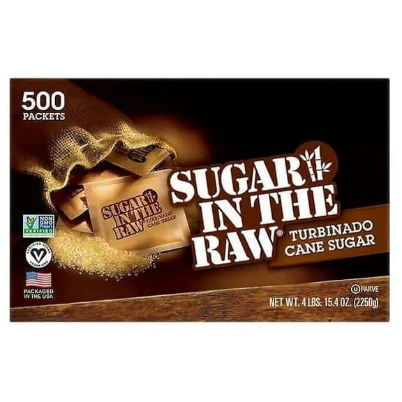 Sugar in Raw Turbinado Cane Sugar Packets, 500 ct.