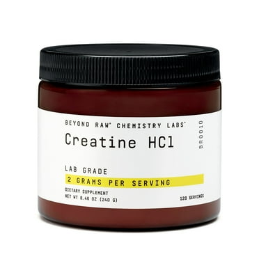BEYOND RAW Creatine HCl Powder for Men and Women, Muscle Strength and Growth, Energy Production, Athletic Performance, Cognitive Support, Cellular Hydration, Science-Backed, Lab Grade, 120 Servings
