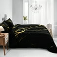 thumbnail image 4 of Move Over Black Gold Marble Comforter Set King Size Gold Metallic Marble Bedding Set Soft Microfiber Marble Bedding Set, 4 of 6