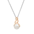 thumbnail image 1 of Dazzlingrock Collection Round 7mm Cultured Freshwater Pearl Pendant with 18 Inch Silver Chain for Women in 18K Rose Gold (Color White, Clarity Clean), 1 of 6