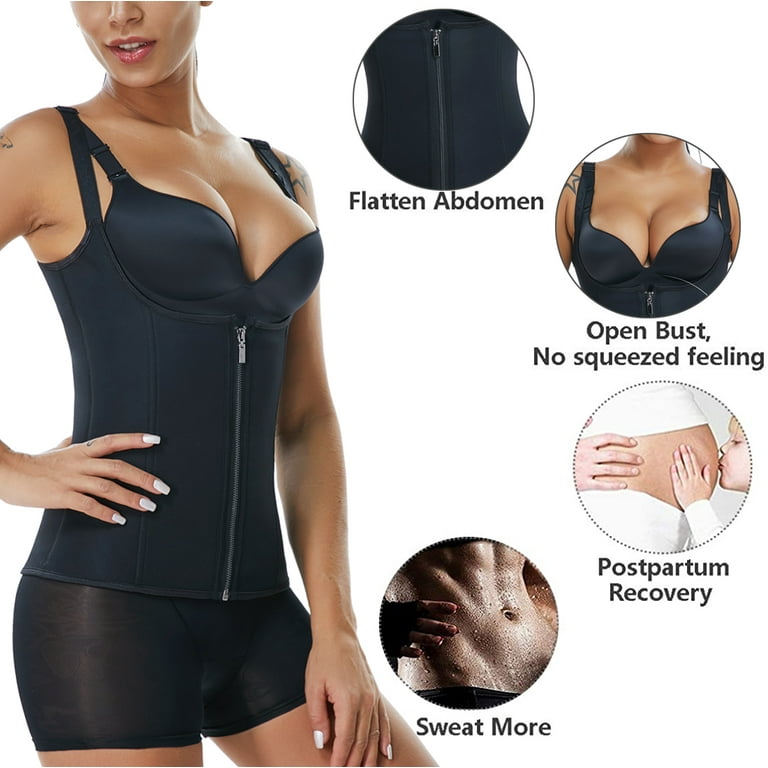 VASLANDA Neoprene Waist Trainer Corset for Weight Loss Women Sauna Vest Workout Tank Tops Slimmer