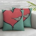 thumbnail image 3 of Children Cartoon Decorative Throw Pillow Covers Set of Cute Animals Elephant with Pink Sweet Heart Pillow Cases Linen Inch Cushion Cover for Kids Room Sofa Couch, 3 of 5