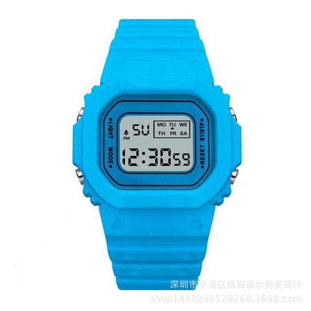 Reloj cuadrado pequeño verde Matcha para estudiantes y adolescentes, para deportes al aire libre, resistente al agua, reloj electrónico LED multifunción