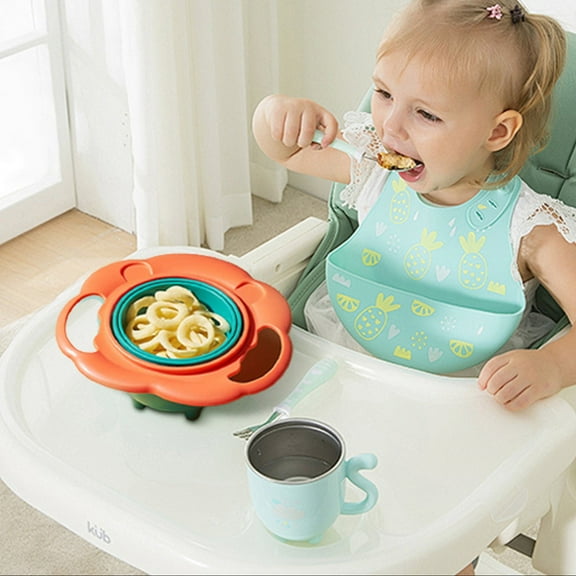 WXLCISI Children Rotation Spill Re Sistant Bowl Feeding 360 Tableware Baby Toddlers Spill Ma Gic Bowl