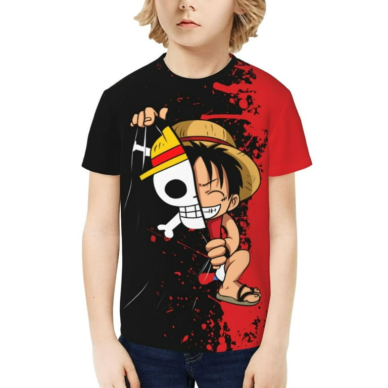 One Piece Anime Luffy T Shirt For Boys & Girls Short Sleeve Monkey D Luffy  Skull Logo Top Tees For Manga Fans Black S - Walmart.Com