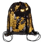 - Sequin Drawstring Backpack - Black