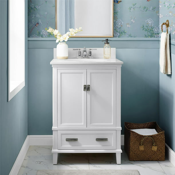 Dorel Living Otum 24 Inch Bathroom, Dorel Living Otum 30 Inch Bathroom Vanity With Sink White Wood