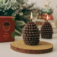thumbnail image 6 of YOHAVEN Christmas Decorations Indoor, Pine Cone Aromatherapy Candle Soy Wax with Holiday Scent, Xmas Centerpiece Lighting Candle for Fireplace Mantel Table Party Decor, 6 of 6