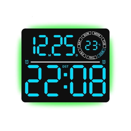 LED Digital Wall Clock with Remote Control Date Week Temperature Display Timer Alarm Clock Auto photo LED Digital Wall Clock with Remote Control Date Week Temperature Display Timer Alarm Clock Auto