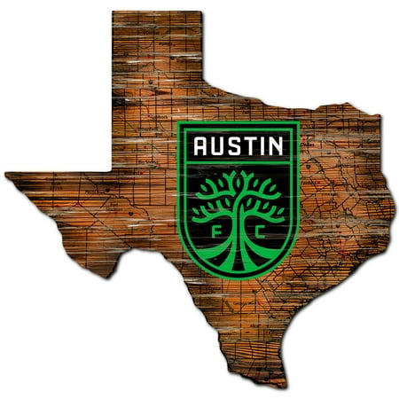 Austin FC Distressed State with Logo Sign