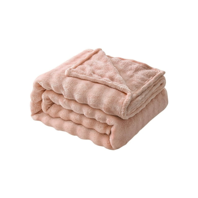 Solid Colour Flannel Rabbits Hair Blanket Nap Cover Blanket Heavy Sofa Blanket Velvet Blanket