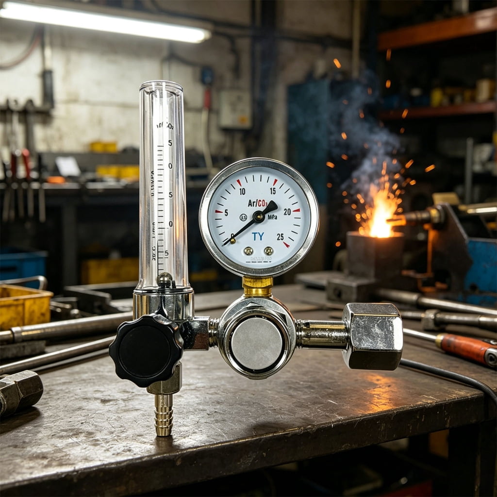 Miiottaa Industrial CO2 Gas Argon Regulator with Double Gauge For Welding Equipments