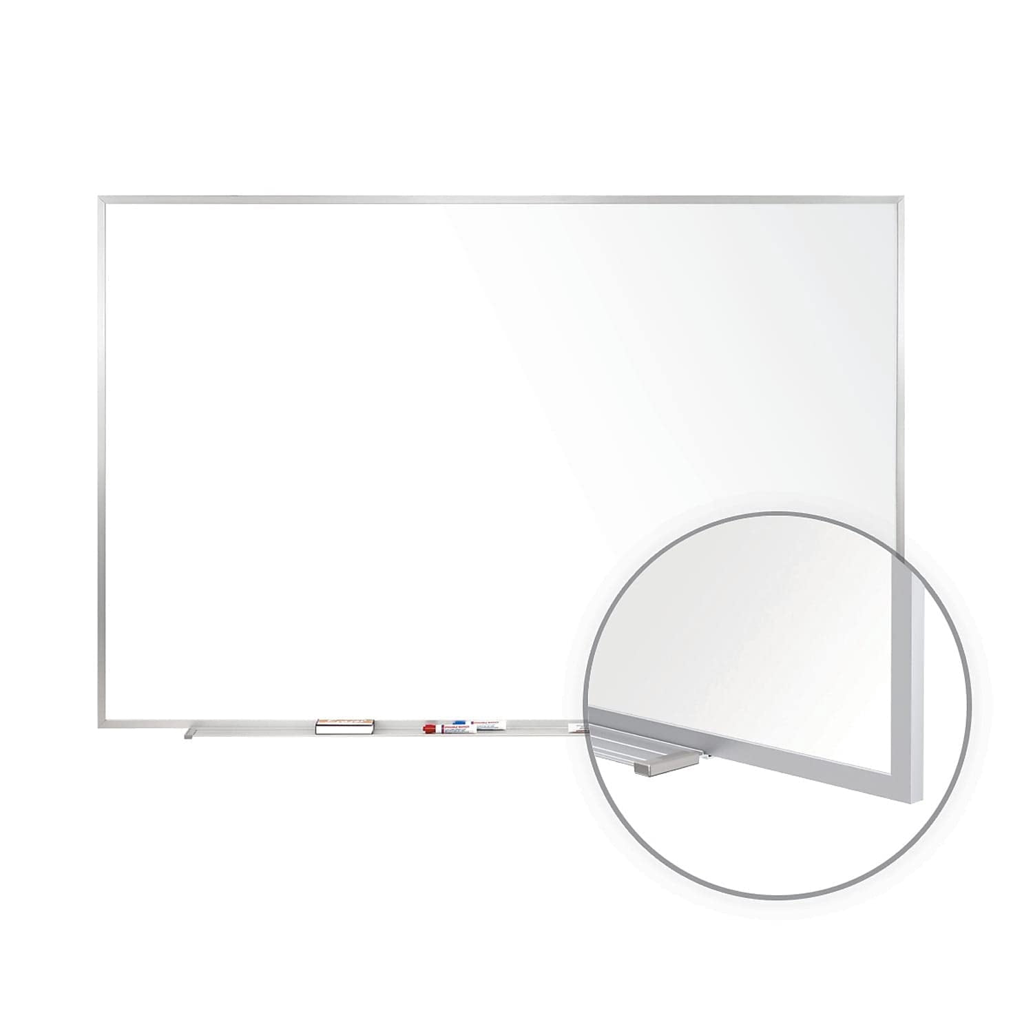 Ghent 36.5" x 60.5" Silver Aluminum Frame Non-Magnetic Whiteboard
