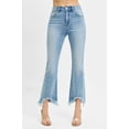 thumbnail image 1 of I AM A FASHION JUNKY RISEN Full Size High Rise Crop Bootcut Fray Hem Jeans Plus Size (LIGHT, 1XL), 1 of 5