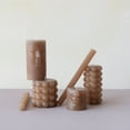 thumbnail image 2 of Creative Co-Op Unscented Hobnail Pillar Candle, Cappuccino, 2 of 3
