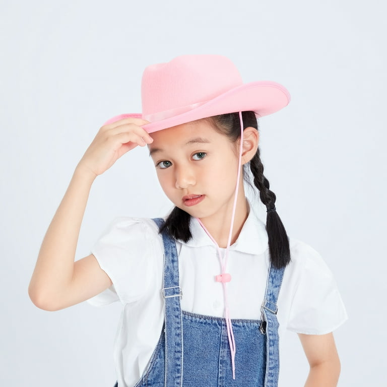 Novelty Cowboy Hats for Kids Boys Girls Western Wide Brim Felt Cowgirl Hat  Halloween Party Dress Up Costume Accessories