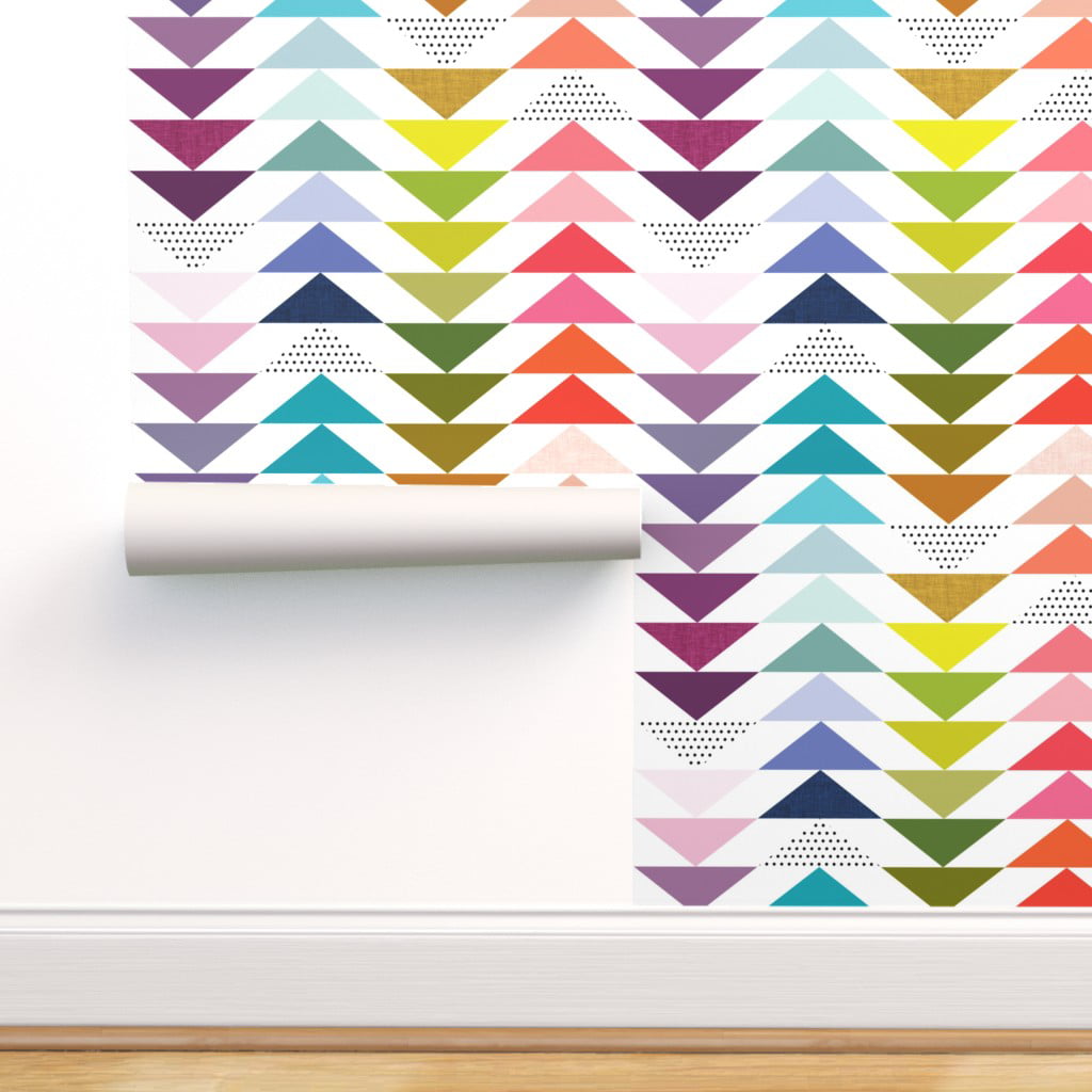 Wallpaper Removable Wallpaper Wall Decor Self Adhesive Wall Paper Peel and Stick-Kids Wallpaper-Rainbow Wallpaper-Geometric