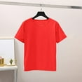 thumbnail image 4 of WTXUE T Shirts for Women Short Sleeve Shirts for Women Womens Workout Tops Oversized T Shirts Loose Fit Crewneck Short Sleeve Top Crop Tops for Women T Shirts for Women Loose Fit Tunic Tops Red Xxl, 4 of 5