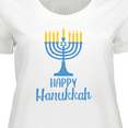 thumbnail image 4 of Inktastic Happy Hanukkah with Blue Menorah Women's Plus Size T-Shirt, 4 of 5