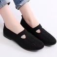 thumbnail image 5 of Wensltd Women Solid Color Breathable Knitted Ballet Flats Comfy Lightweight Round Toe Casual Walking Shoes, 5 of 7
