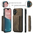 thumbnail image 3 of 2 In 1 Wallet Case Compatible with iPhone 17, Premium PU Leather Phone Case Back Cover Magnetic Detachable with Trifold Wallet Card Holder Pocket for iPhone 17, Coffee, 3 of 11